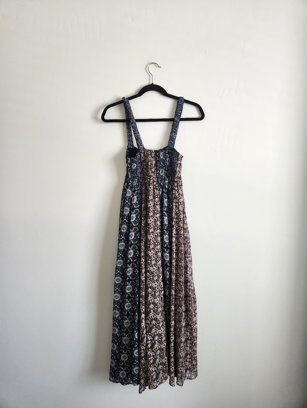 Free People Come Together Smocked Midi Dress All Over Print Size Small - Picture 3 of 4